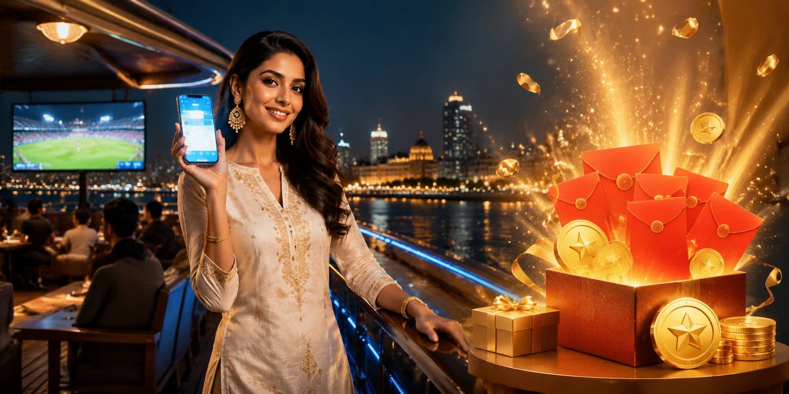 Indian woman enjoying cricket betting responsibly